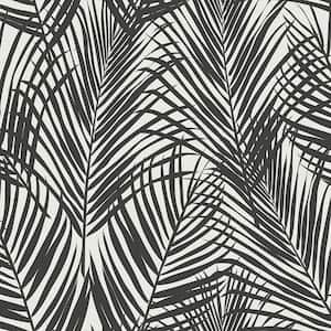 Fifi Black Palm Frond Paper Strippable Wallpaper (Covers 56.4 sq. ft.)