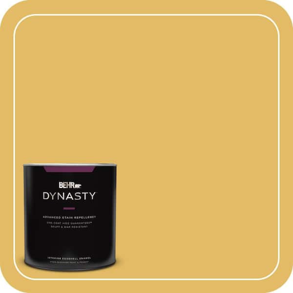BEHR DYNASTY 1 qt. #MQ4-12 Dandelion Wish One-Coat Hide Eggshell Enamel Interior Stain-Blocking Paint and Primer