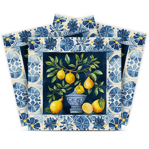 MI ALMA Blue and Yellow L21 5 in. x 5 in. Vinyl Peel and Stick Tile (24 Tiles, 4.17 sq. ft./pack)