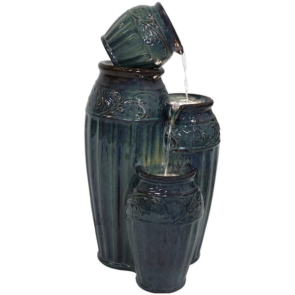 Sunnydaze 27 in. Tour de Vase Ceramic Outdoor Water Fountain