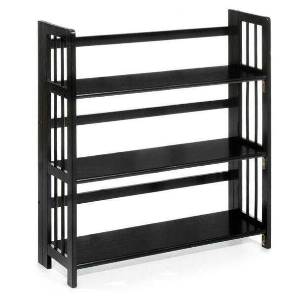Casual Home Black Folding/Stacking Open Bookcase