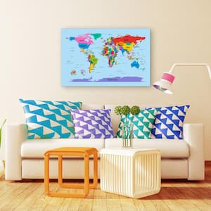 16 in. x 24 in. Children's World Map Canvas Art