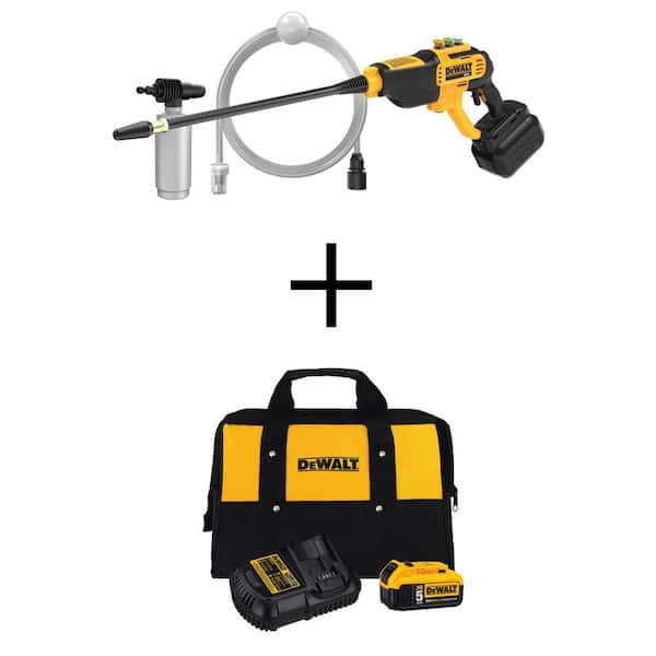 DEWALT 20V MAX 550 PSI 1.0 GPM Cold Water Cordless Power Cleaner with (1) 5Ah Battery, Charger & Tool Bag