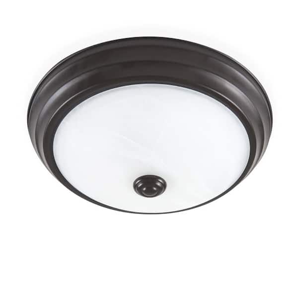 EnviroLite 11 in. Modern Oil Rubbed Bronze Selectable CCT Integrated LED Flush Mount for Kitchens