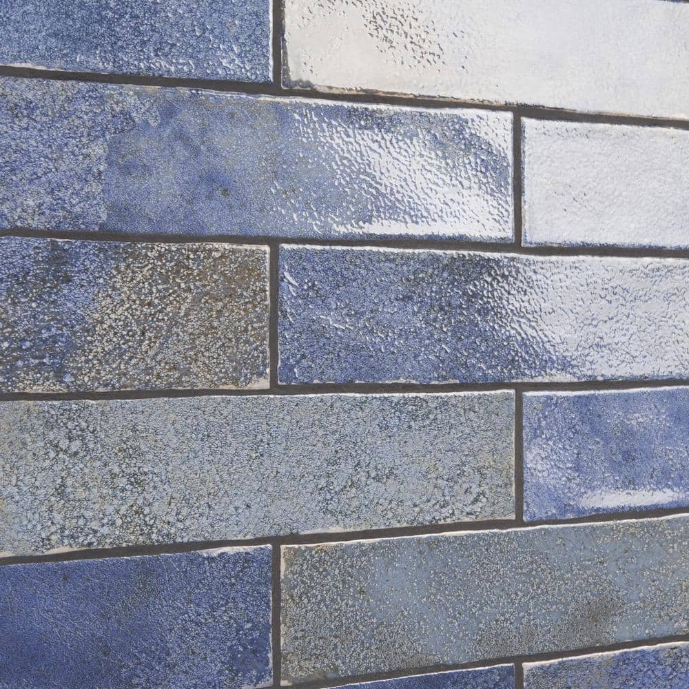 Vandalay Polished Blue 3x12 Subway Tile for Wall and Bath