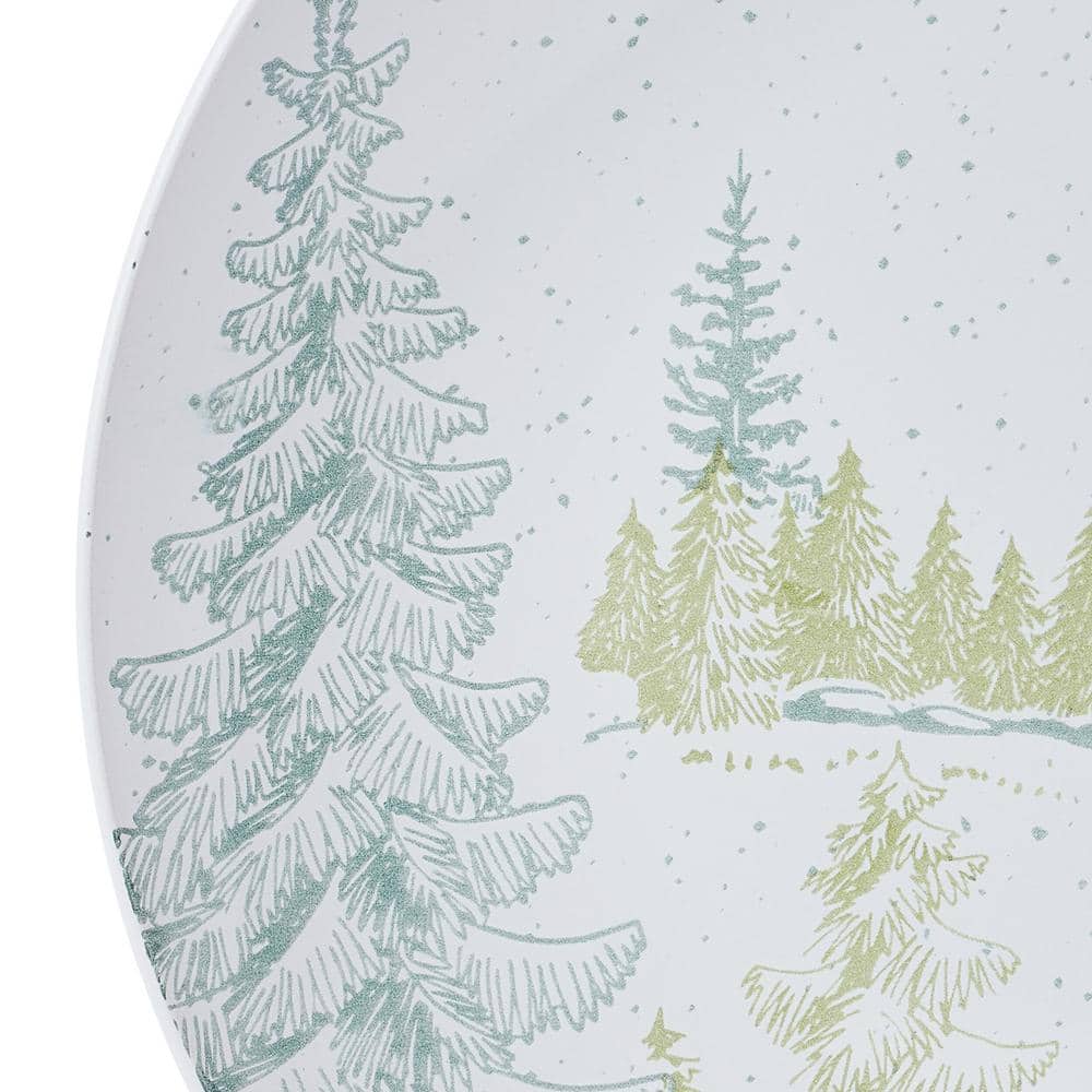 Tranquil Trails White Ceramic 12-Piece Dinnerware Set, Service for 4