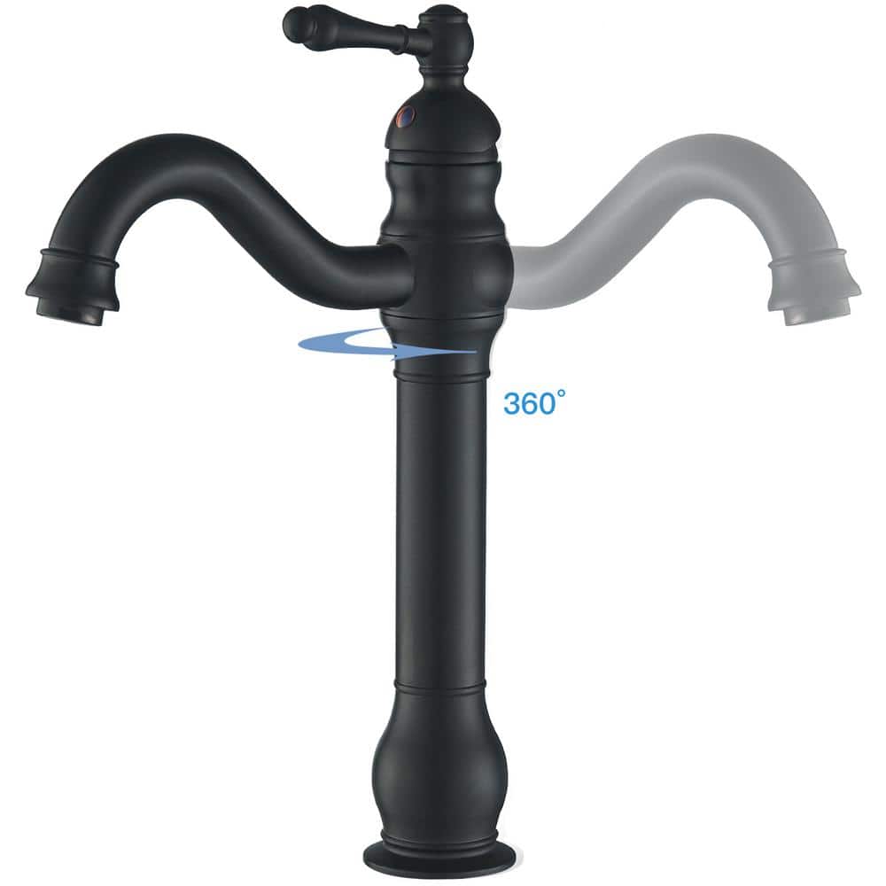 Single Hole Single Handle Bathroom Vessel Sink Faucet With Pop-up Drain Assembly in Matte Black price history on PriceWatchPro
