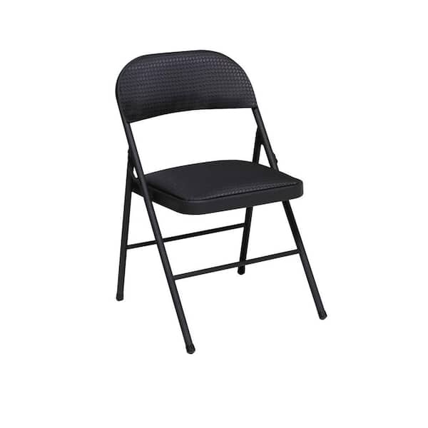 Cosco 14995JBD4E Black Vinyl Padded Seat Folding Chair (Set of 4) - 1