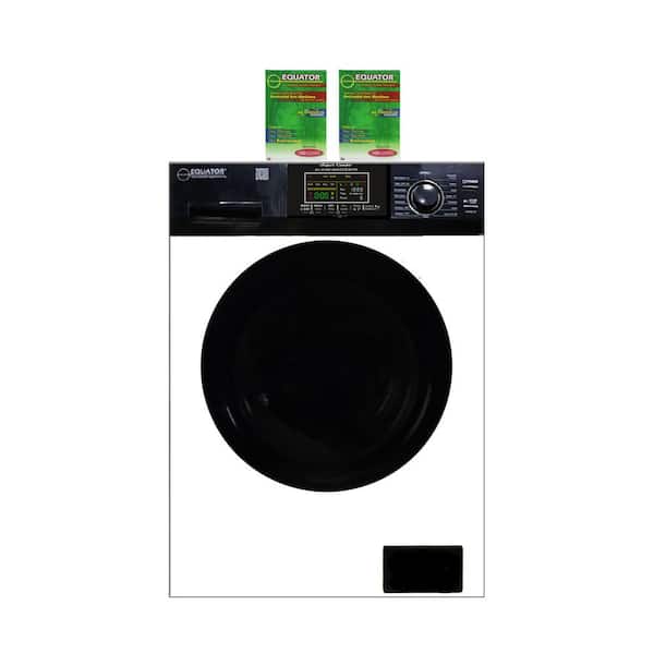 Equator 1.9 cu. ft. 110V All-in-One Washer and Dryer Combo with 2 Boxes of HE Detergent in White/Black