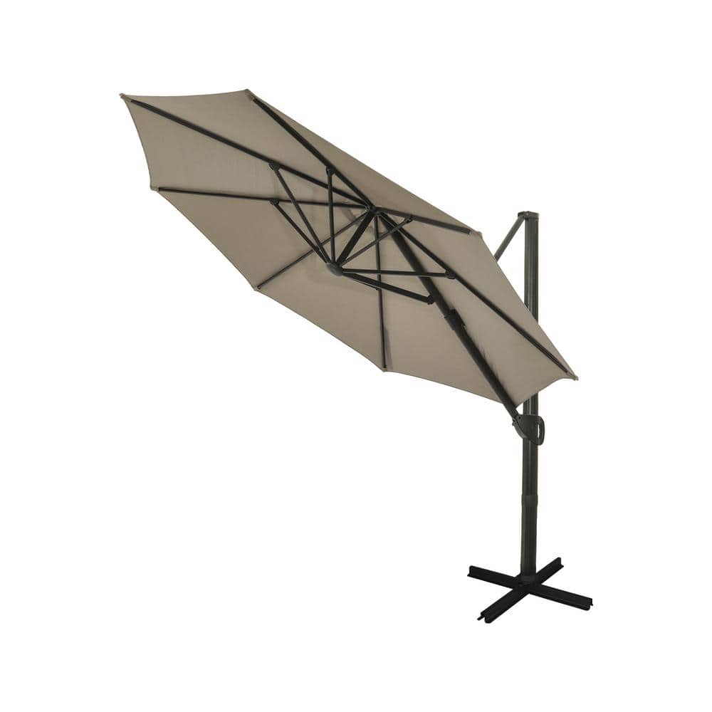 11 ft. Cantilever Offset Outdoor Patio Umbrella with Waterproof and UV resistant in Gray -  Clihome, CL-11GY