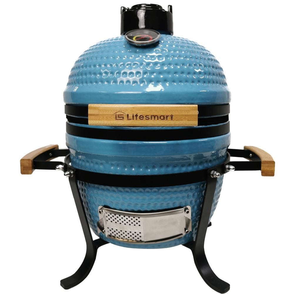 13 in. Kamado Charcoal Grill in Turquoise Pack and Go with Camping/Tailgating Carry Bag