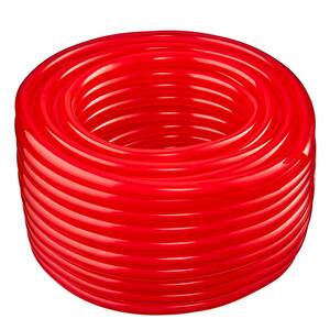 1/2 in. I.D. x 5/8 in. O.D. x 100 ft. Red Translucent Flexible Non-Toxic BPA Free Vinyl Tubing