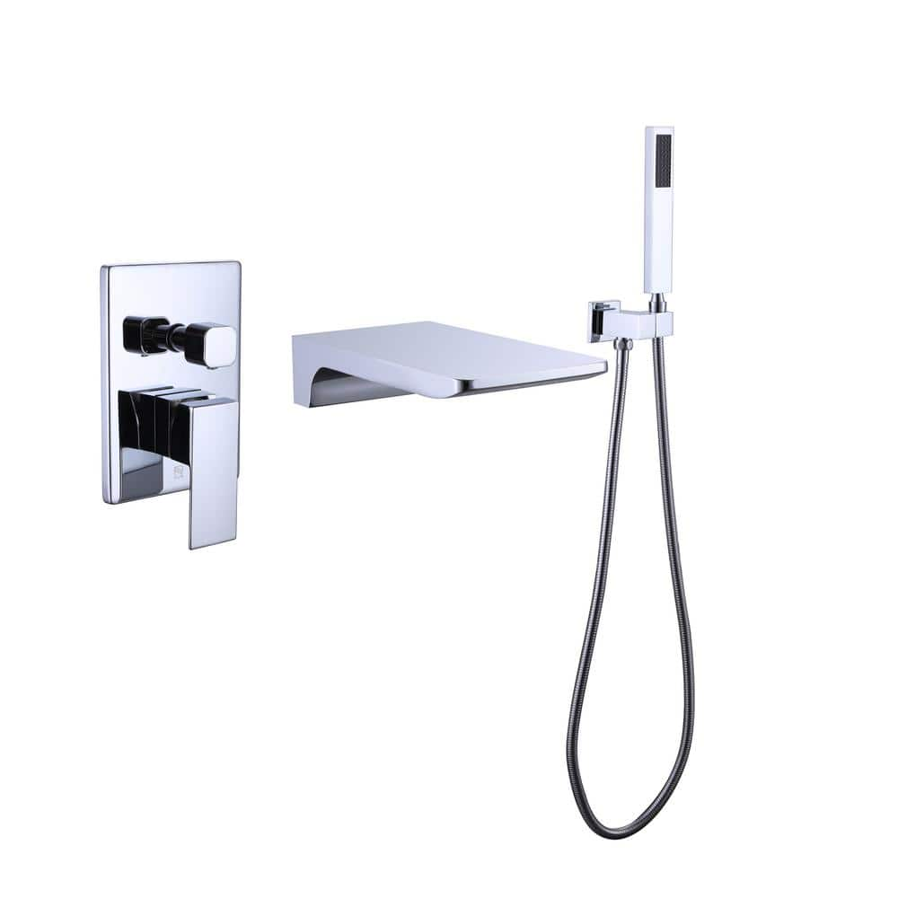 CASAINC Single-Handle 1-Spray Rectangular Tub And Shower Faucet With 2 ...