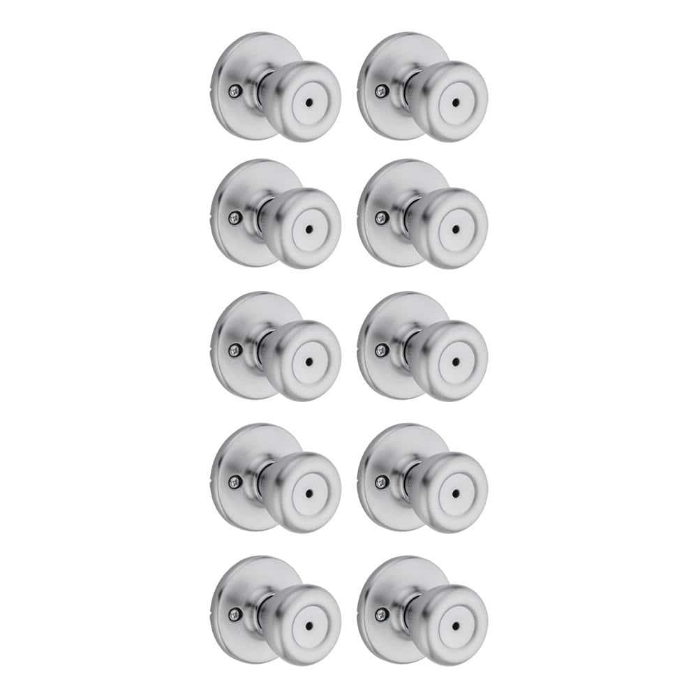 Kwikset Tylo Satin Chrome Privacy Bed/Bath Door Knob 10 Pack 300T 26D ...