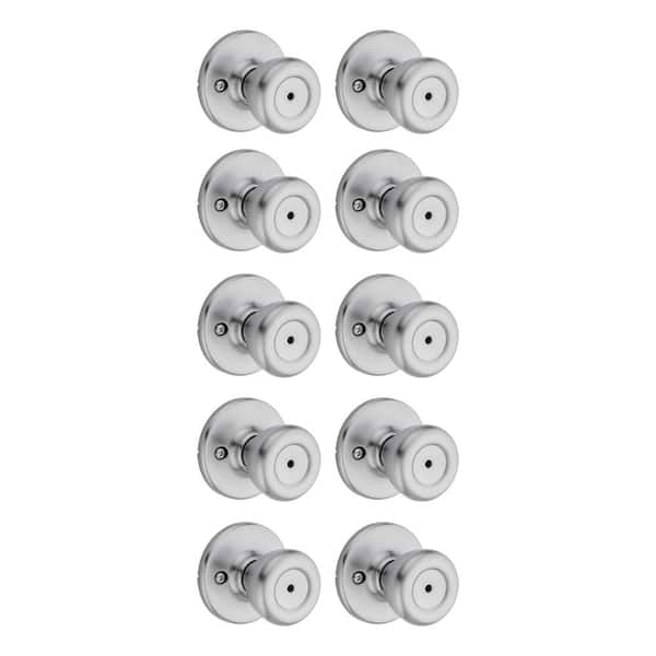 Tylo Satin Chrome Privacy Bed/Bath Door Knob 10 Pack