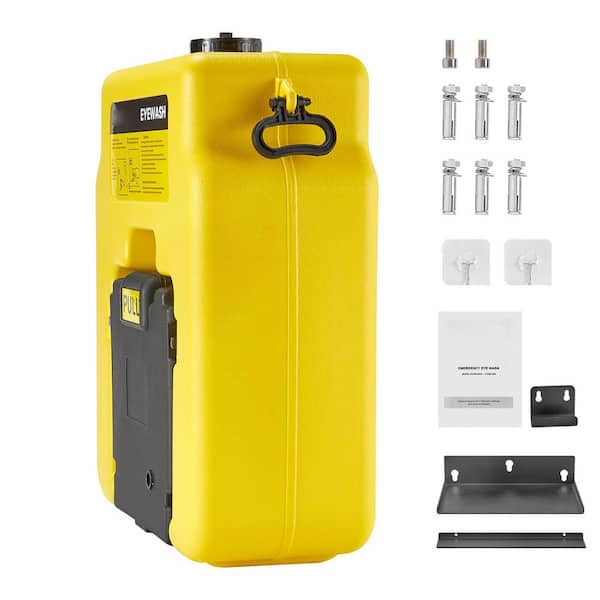 Portable Eye Wash Station 14 gal. OSHA-Approved Eyewash Station Wall-Mounted/On Flat Surface (Yellow)