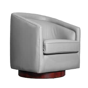 Gray Faux Leather Leather/Faux Leather Accent Chair