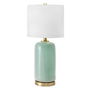 Bell 26 in. Green Traditional Table Lamp with Shade