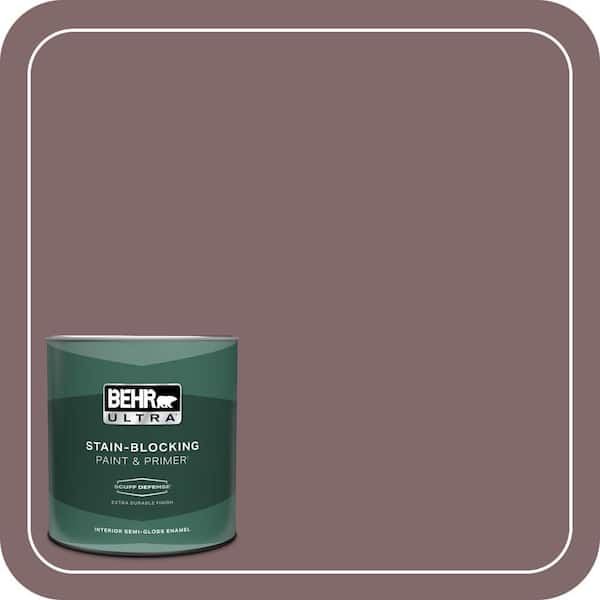 BEHR ULTRA 1 qt. #N120-6 Raisin in the Sun Extra Durable Semi-Gloss Enamel Interior Paint & Primer