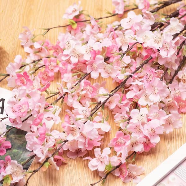 31.5 In Pink Fake Artificial Cherry Flowers, 6 bundles L0FQNZHKWZ