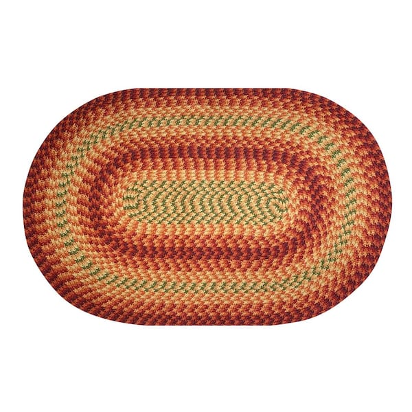 Better Trends Heritage Braid Collection Rust 96" x 120" Oval 100% Polypropylene Reversible Indoor Area Rug