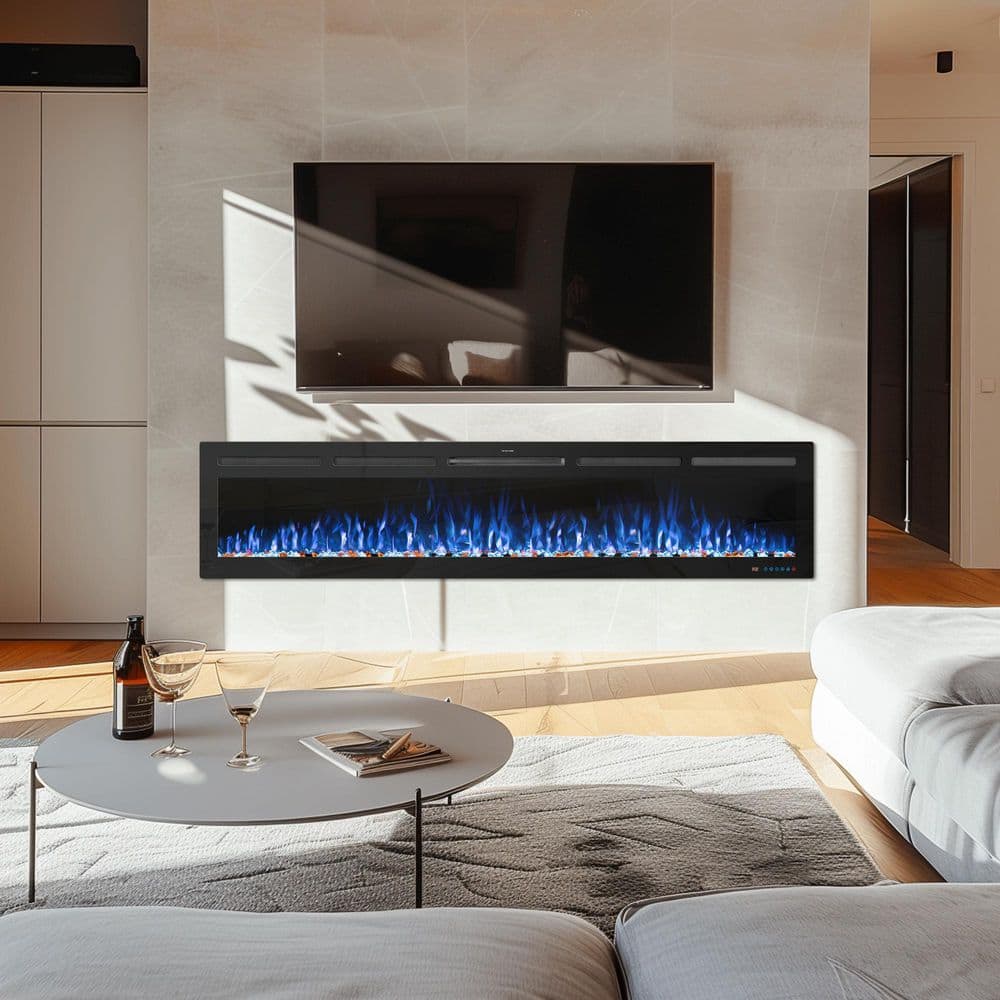 "65"" Electric Fireplace Inserts, Wall Mounted, W/Adjustable Flame Color & Brightness, App Control, Thermostat & 9H Timer" price history on PriceWatchPro
