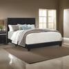 Benjara Black Wood Frame King Platform Bed with Upholstered Headboard BM311843