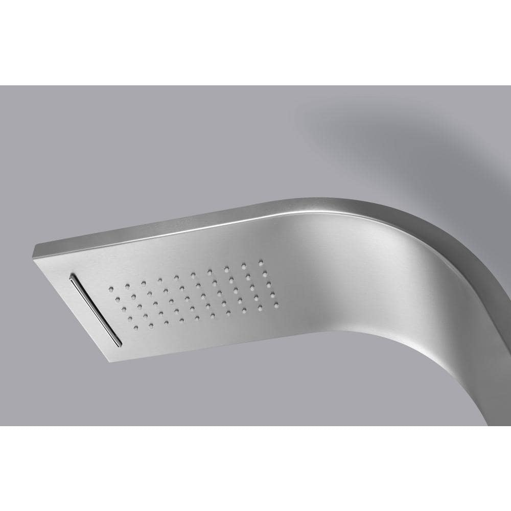 Fontan Brushed Steel 64" Shower Panel with Rainfall Head