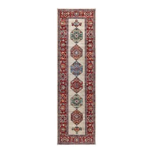 Serapi One-of-a-Kind Traditional Ivory 2 ft. x 8 ft. Runner Hand Knotted Tribal Area Rug