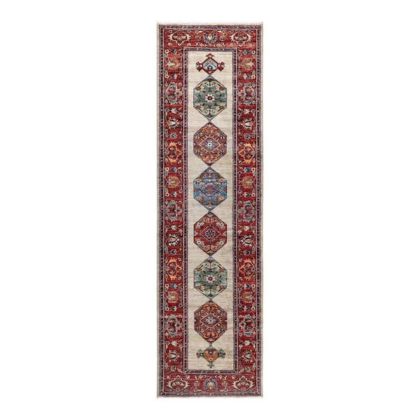 Solo Rugs Serapi One-of-a-Kind Traditional Ivory 2 ft. x 8 ft. Runner Hand Knotted Tribal Area Rug