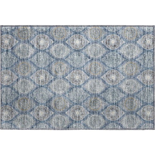 Addison Rugs Mayfield Premium Machine Washable Abstract AMF976 Navy 2 ft. x 3 ft. Area Rug