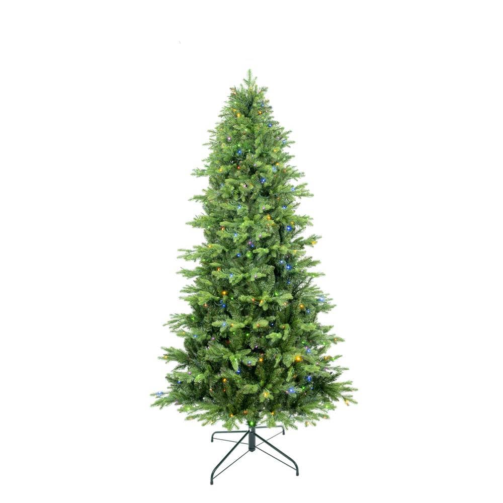 6.5 ft. Green Artificial Christmas Tree, PVC White Everett Balsam Tree with 450-Multi-Colour Led Lights With Metal Stand price history on PriceWatchPro