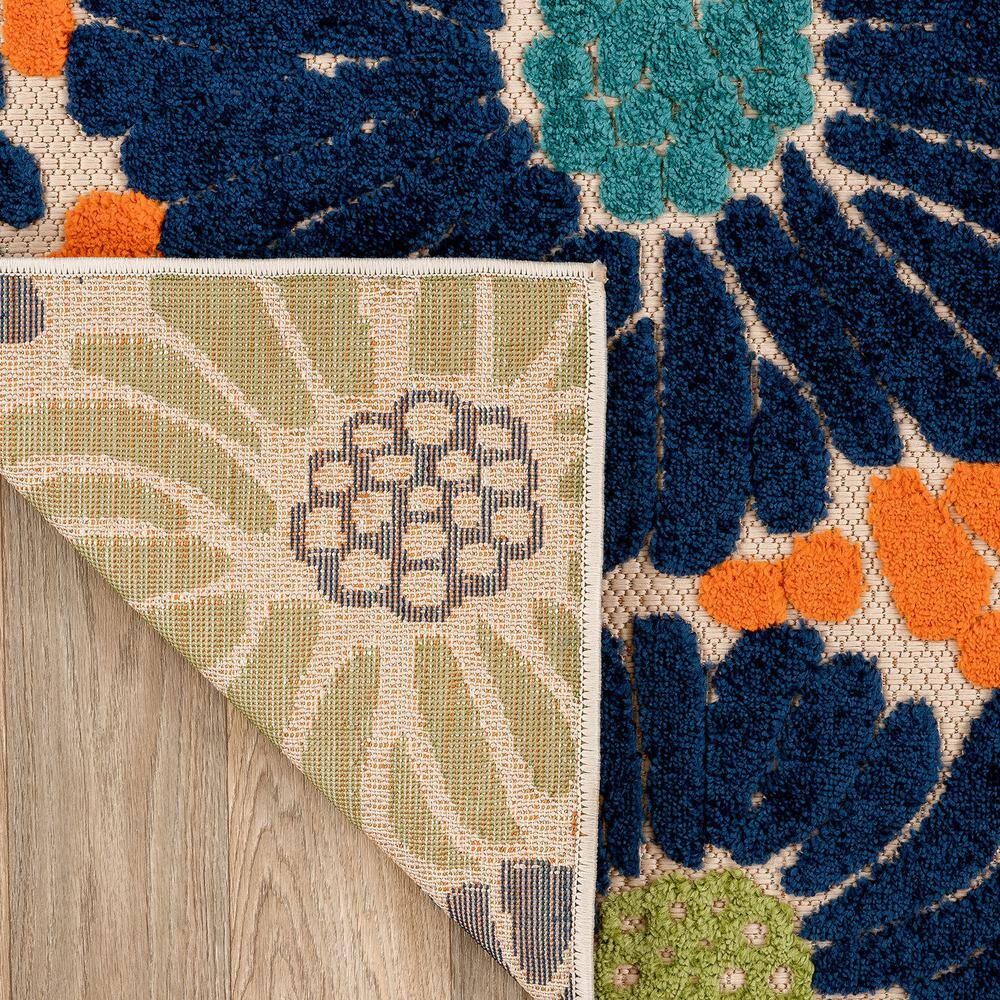 Palermo Multi-Color Floral Synthetic 5' x 7' Indoor/Outdoor Rug
