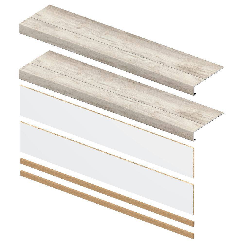 Chiffon Lace Oak 7 mm x 46 in. x 12 in. Exact Match Large Square Nose Stair Tread + Riser Combo Kit (2-Pack) price history on PriceWatchPro