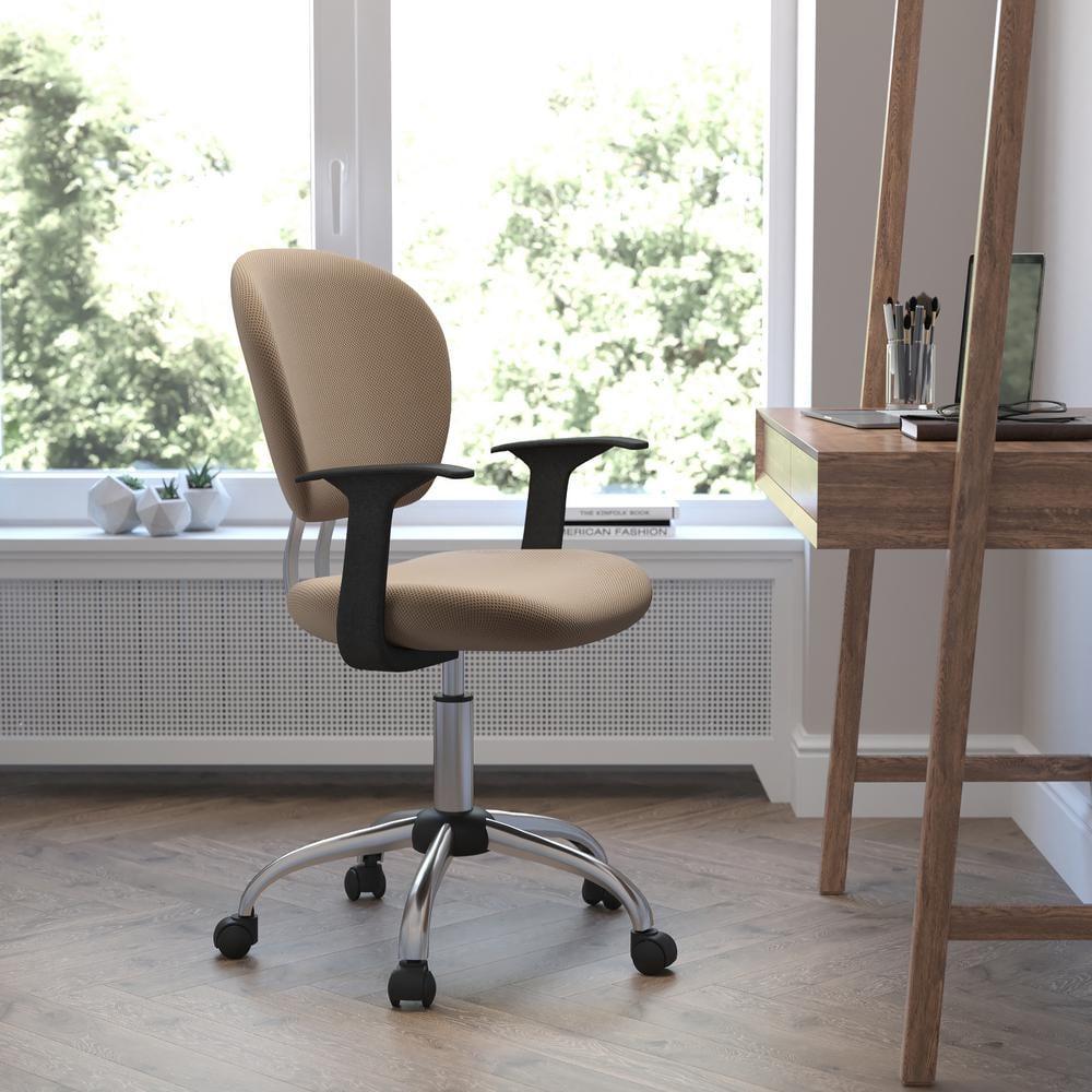 ErgoComfort Mid-Back Brown Mesh Swivel Task Chair