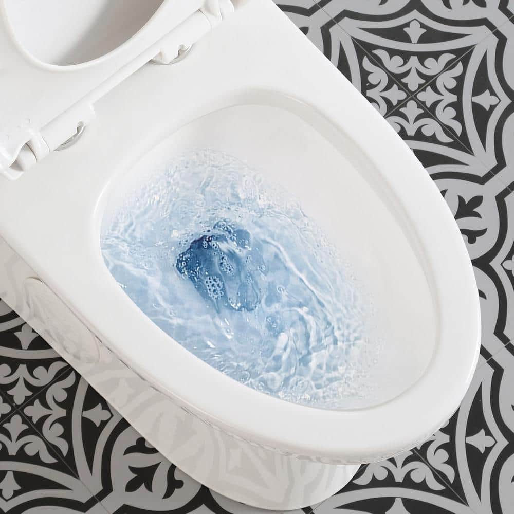 White Ceramic Elongated Dual Flush High Efficiency Toilet