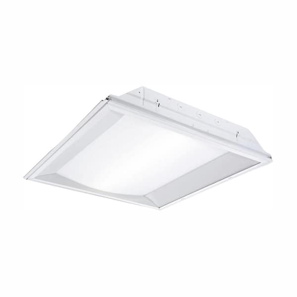 Metalux 2 ft. x 2 ft. White Integrated LED Center Basket Drop Ceiling Troffer Light with 3313 Lumens, 3500K