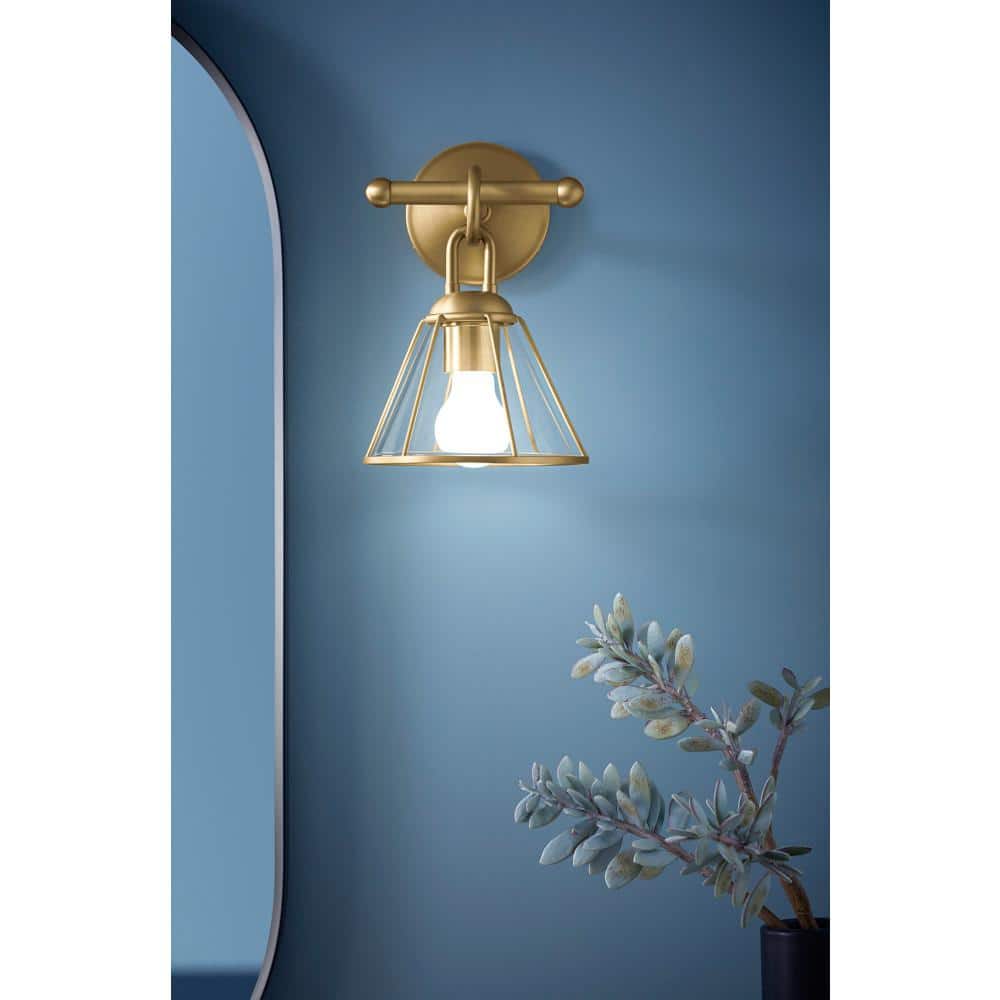 Brushed Brass 11-Inch Dimmable One-Light Sconce