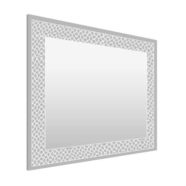 Unbranded 28 in. W x 36 in. H Rectangular Frameless Wall Mounted Bathroom Vanity Mirror LED Mirror Anti-fog Mirror with Button