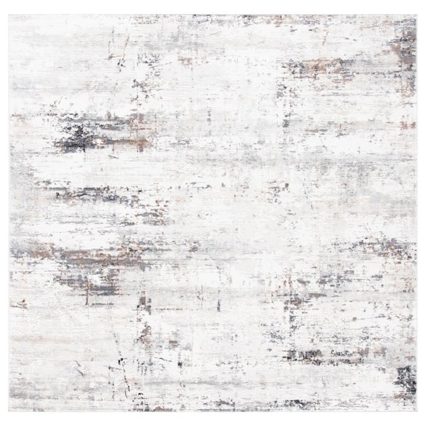 Amelia 8 ft. x 8 ft. Square Ivory/Gray Abstract Area Rug
