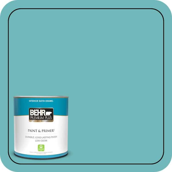 BEHR PREMIUM PLUS 1 qt. #510D-5 Surfer Satin Enamel Low Odor Interior Paint & Primer