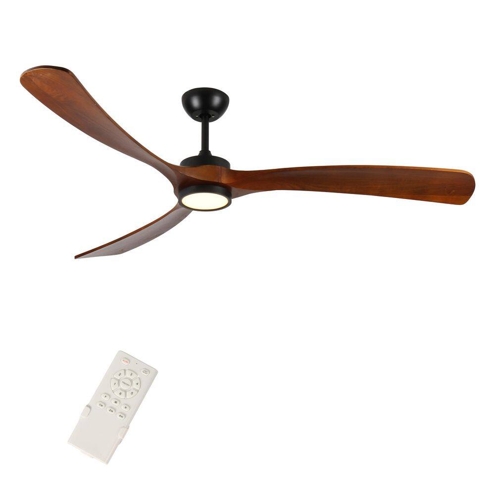 72 in. Metal Black Wood Ceiling Fan with Light, Remote Control, Quiet Reversible DC Motor with Timer price history on PriceWatchPro