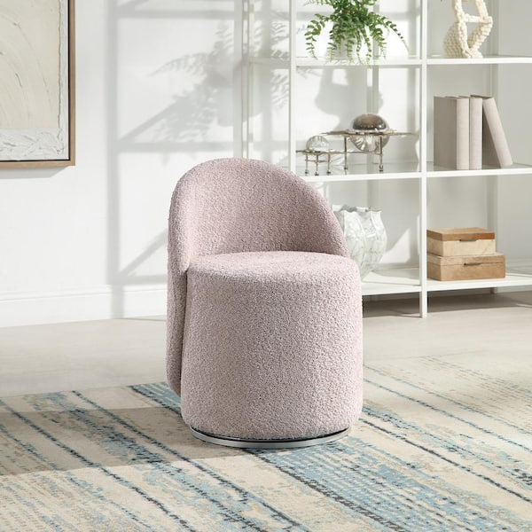 OSP Home Furnishings Lystra Dusty Rose Fabric Swivel Vanity Barrel Chair