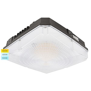 40/60/70 Selectable Wattage Integrated LED Dark Brown Canopy Light, Up to 8400 Lumens, 3CCT, IP65 Waterproof, Dimmable