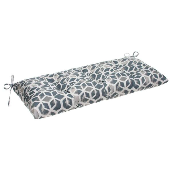 Grouchy Goose Cubed 44 in. x 18.5 in. x 6 in. Outdoor Tufted Rectangular Loveseat Cushion in Grey
