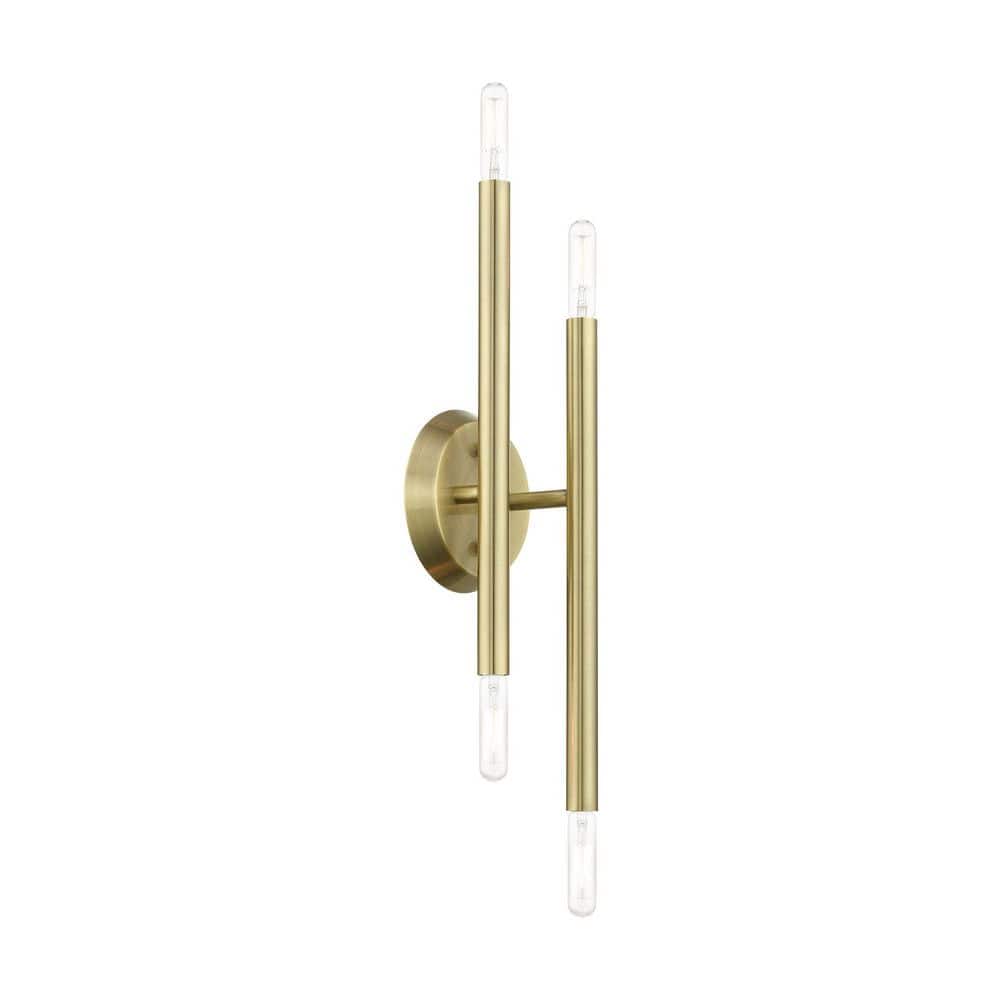 Antique Brass 4-Light ADA Compliant Wall Sconce