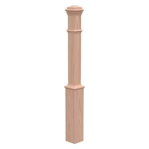 Stair Parts 4191 56 in. x 5 in. Unfinished Red Oak Plain Solid Core Box Newel Post