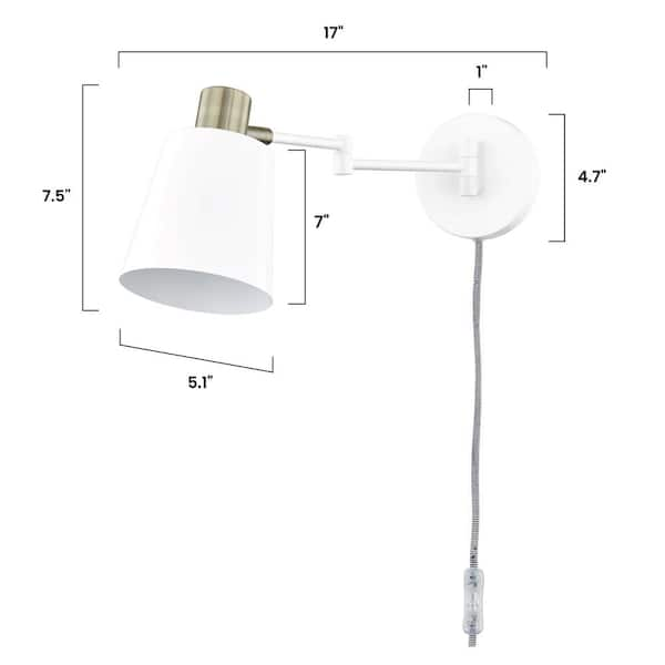 plug in white wall sconce