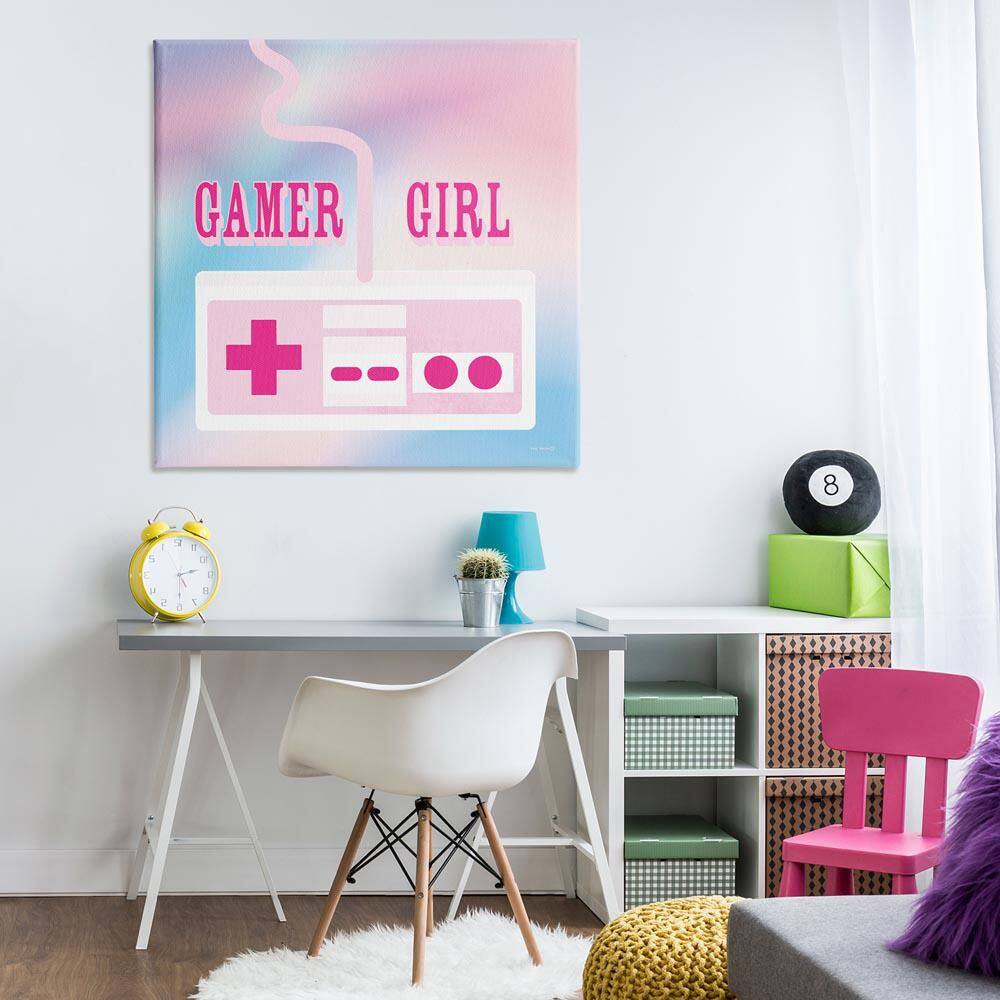 Pastel Gamer Girl Controller by Yass Naffas Designs Unframed Typography Graphic Art Print 36 in. x 36 in. price history on PriceWatchPro