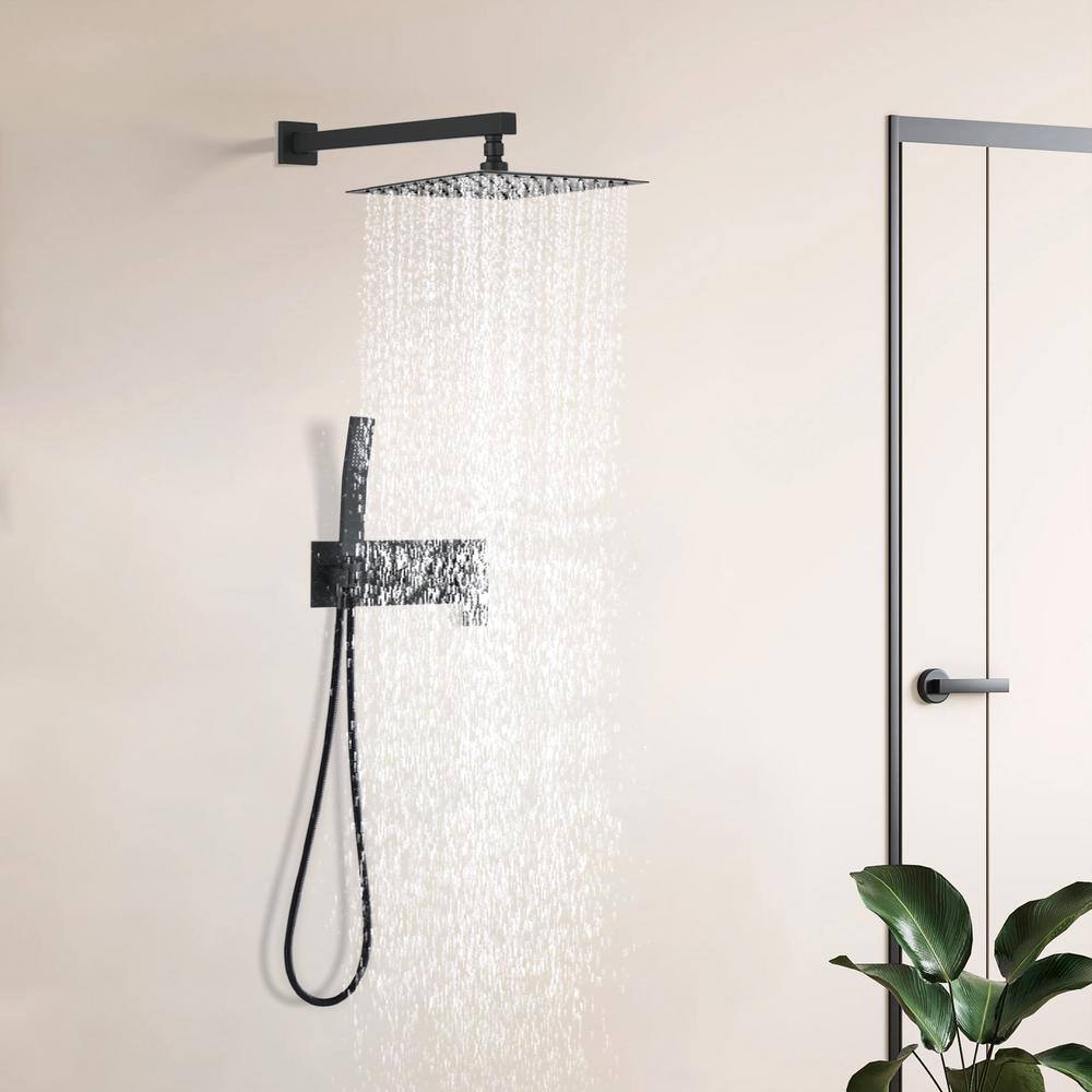 Large Black Wall Mounted Rain Shower System